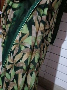 Green printed saree