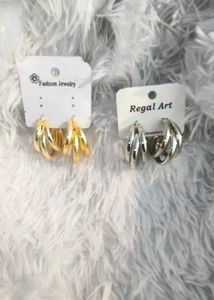 Korean Earrings Studs Golden And Silver Colour