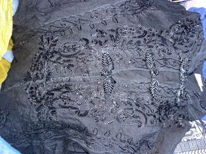 Black Embroidered Kurta suit set designer