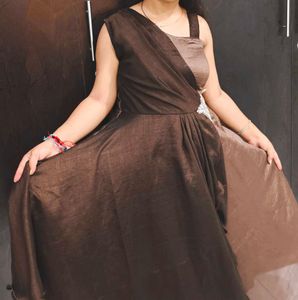 Elegant Brown Gown with Embellishments