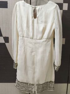 Off White Sequins Dress