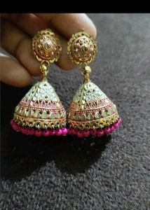Red and Pink Jhumka Earrings Combo