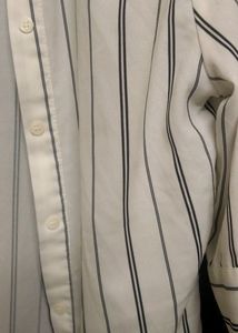 Long Shirt Or Outer White With Black Strip