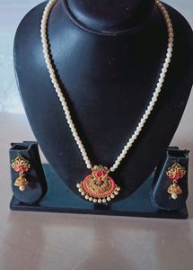 pear necklace with earrings
