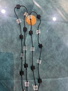 Black &amp; Clear Rosary Necklace