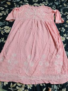 Peach Embroidered Kurta