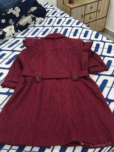 Burgundy belted coat