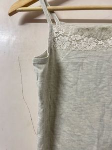 Light Grey Camisole with Lace Detail