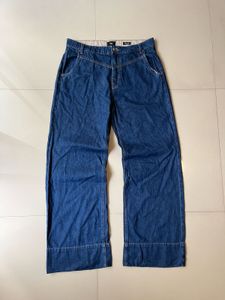 raw denim Wide Leg  Jean