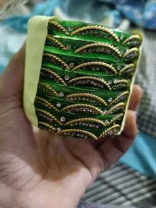 Green Beaded Bangles Set