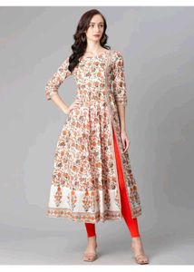 Stylish Floral Print Anarkali Kurta set