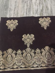 brown shiny saree