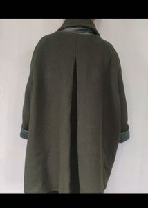 Imported Leather Sleeves Poncho/Coat