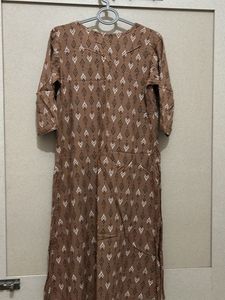 Brown Print Midi Dress