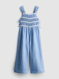 Chic Blue Smocked Jumpsuit