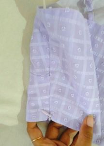 Lavender Square Pattern Crop Top