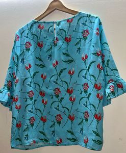Light Blue Floral Print Top