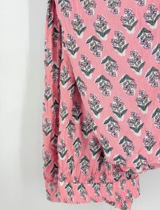 Pink Floral Print Button-Up pajama/cord-set