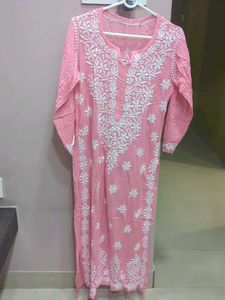 Pink Chikankari Kurta
