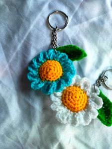 Crochet Flower Keychains - Set of 2