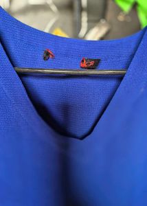 Blue V-Neck Dress