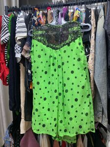 Green Polka Dot Sleeveless Top