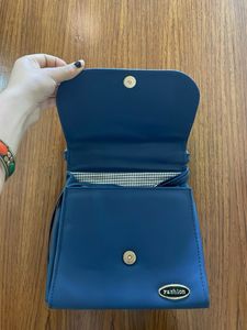 Floral Print Blue Handbag