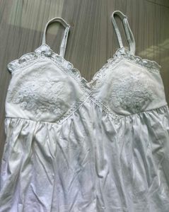 Lace Trimmed White Nightgown