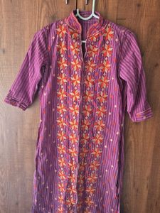 Embroidered Purple Kurta