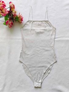 White Spaghetti Strap Bodysuit
