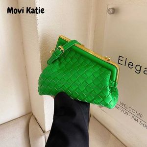 Green Woven Clutch Sling Bag