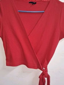 Red Wrap Top