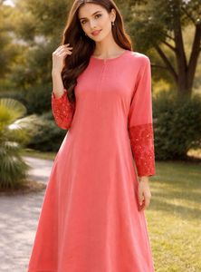 Elegant Coral Ethnic Gown