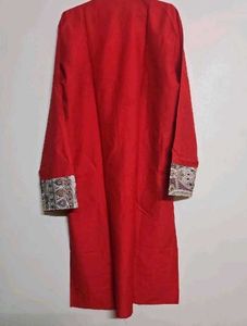Embroidered Red Kurta