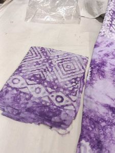 Lavender Tie-Dye Salwar Suit Material