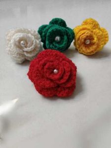 Crochet Flower Hair Clips - Set of Four