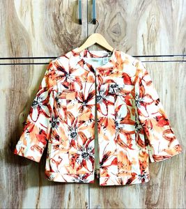 Floral Print Cropped Jacket