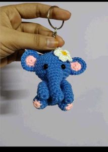 Cute Crochet Elephant Keychain