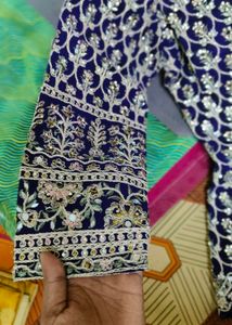 Embellished purple Peplum Top Indo Western dress