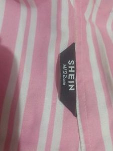 Chic Pink Striped Wrap Top