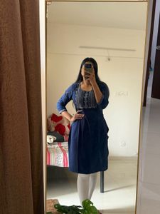 Elegant Blue Embroidered Kurta