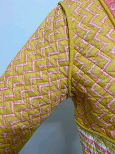 Yellow &amp; Pink Quilted Jacket