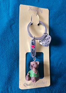 Cute Teddy Bear Love Keychain