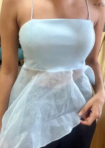 Sheer Ruffle Peplum Top