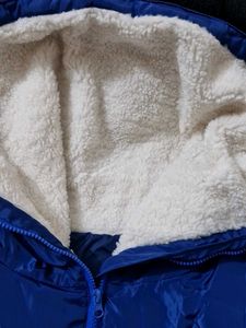 Blue Puffer Jacket with Letter