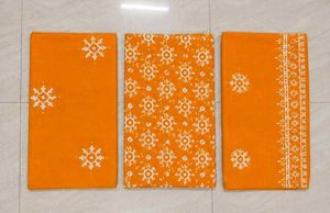 Vibrant Orange wax Batik Dress Material