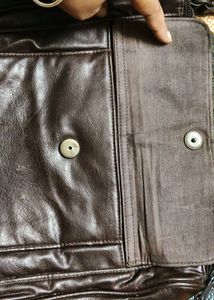 Chic Brown Faux Leather Handbag