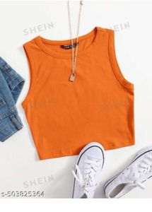 Orange Sleeveless Crop Top