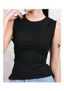 Chic Black Tie-Back Sleeveless Top