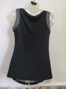 Women's Black Floral Print Sleeveless Top 34"-38"